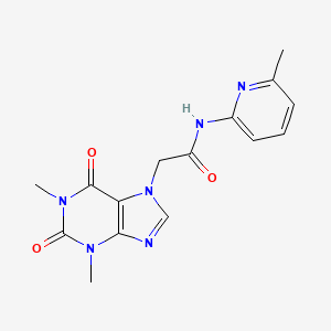 molecular formula C15H16N6O3 B11162146 2-(1,3-dimethyl-2,6-dioxo-1,2,3,6-tetrahydro-7H-purin-7-yl)-N-(6-methylpyridin-2-yl)acetamide 