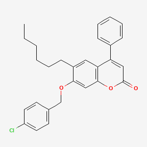 7-[(4-chlorobenzyl)oxy]-6-hexyl-4-phenyl-2H-chromen-2-one