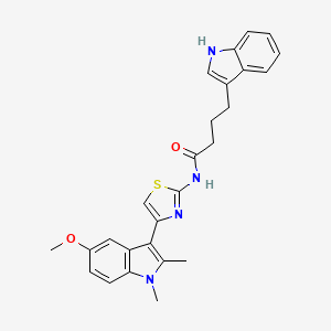 4-(1H-indol-3-yl)-N-[4-(5-methoxy-1,2-dimethyl-1H-indol-3-yl)-1,3-thiazol-2-yl]butanamide