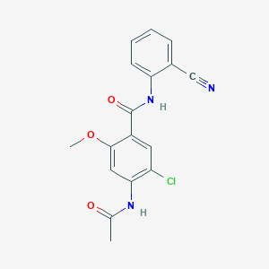 4-(acetylamino)-5-chloro-N-(2-cyanophenyl)-2-methoxybenzamide