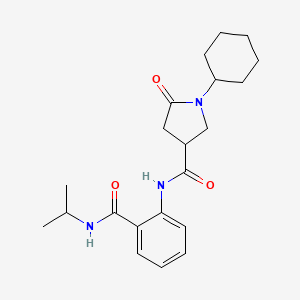 1-cyclohexyl-5-oxo-N-[2-(propan-2-ylcarbamoyl)phenyl]pyrrolidine-3-carboxamide