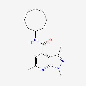 molecular formula C18H26N4O B11162168 N-cyclooctyl-1,3,6-trimethyl-1H-pyrazolo[3,4-b]pyridine-4-carboxamide 