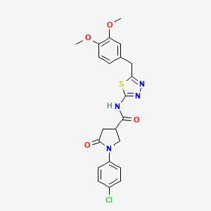 1-(4-Chlorophenyl)-N-{5-[(3,4-dimethoxyphenyl)methyl]-1,3,4-thiadiazol-2-YL}-5-oxopyrrolidine-3-carboxamide