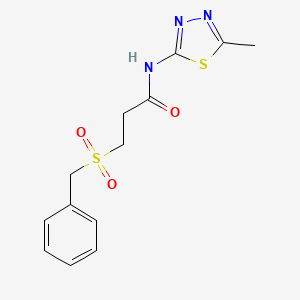 molecular formula C13H15N3O3S2 B11162194 N-(5-Methyl-[1,3,4]thiadiazol-2-yl)-3-phenylmethanesulfonyl-propionamide 