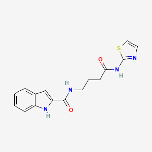 molecular formula C16H16N4O2S B11162246 N-[4-oxo-4-(1,3-thiazol-2-ylamino)butyl]-1H-indole-2-carboxamide 