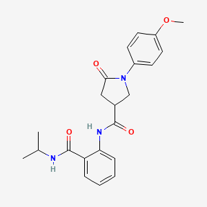 1-(4-methoxyphenyl)-5-oxo-N-[2-(propan-2-ylcarbamoyl)phenyl]pyrrolidine-3-carboxamide