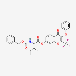 4-oxo-3-phenoxy-2-(trifluoromethyl)-4H-chromen-7-yl N-[(benzyloxy)carbonyl]-L-isoleucinate