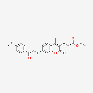 molecular formula C24H24O7 B11162265 ethyl 3-{7-[2-(4-methoxyphenyl)-2-oxoethoxy]-4-methyl-2-oxo-2H-chromen-3-yl}propanoate 