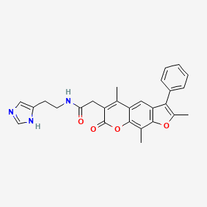 molecular formula C27H25N3O4 B11162272 N-[2-(1H-imidazol-5-yl)ethyl]-2-(2,5,9-trimethyl-7-oxo-3-phenyl-7H-furo[3,2-g]chromen-6-yl)acetamide 