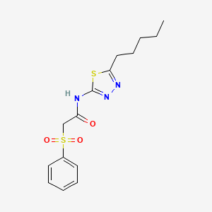 2-(benzenesulfonyl)-N-(5-pentyl-1,3,4-thiadiazol-2-yl)acetamide