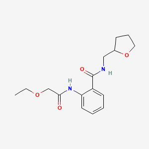 molecular formula C16H22N2O4 B11162282 2-[(ethoxyacetyl)amino]-N-(tetrahydrofuran-2-ylmethyl)benzamide 