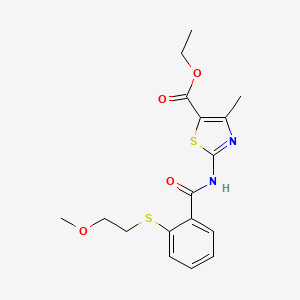 molecular formula C17H20N2O4S2 B11162292 Ethyl 2-[({2-[(2-methoxyethyl)sulfanyl]phenyl}carbonyl)amino]-4-methyl-1,3-thiazole-5-carboxylate 