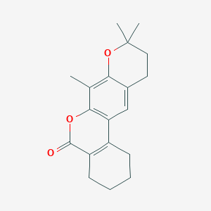 molecular formula C19H22O3 B11162293 7,9,9-Trimethyl-1,2,3,4,10,11-hexahydrobenzo[c]pyrano[3,2-g]chromen-5-one 