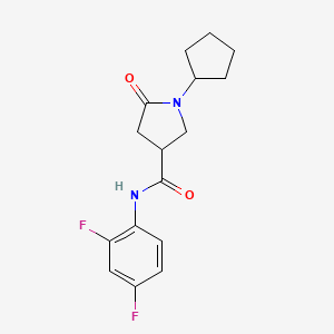 1-cyclopentyl-N-(2,4-difluorophenyl)-5-oxopyrrolidine-3-carboxamide