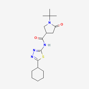 1-tert-butyl-N-(5-cyclohexyl-1,3,4-thiadiazol-2-yl)-5-oxopyrrolidine-3-carboxamide