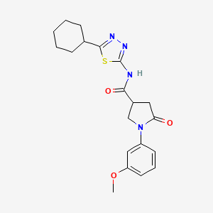 N-(5-cyclohexyl-1,3,4-thiadiazol-2-yl)-1-(3-methoxyphenyl)-5-oxopyrrolidine-3-carboxamide