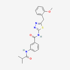 N-[5-(2-methoxybenzyl)-1,3,4-thiadiazol-2-yl]-3-[(2-methylpropanoyl)amino]benzamide