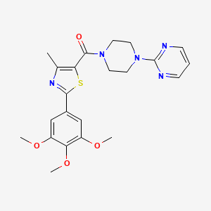 molecular formula C22H25N5O4S B11162398 [4-Methyl-2-(3,4,5-trimethoxyphenyl)-1,3-thiazol-5-yl][4-(2-pyrimidinyl)piperazino]methanone 