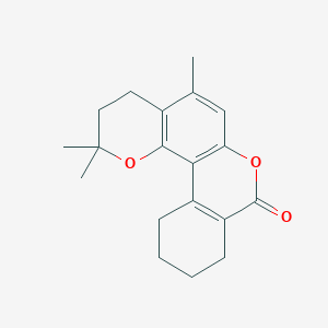 2,2,5-trimethyl-3,4,9,10,11,12-hexahydro-2H,8H-benzo[c]pyrano[2,3-f]chromen-8-one