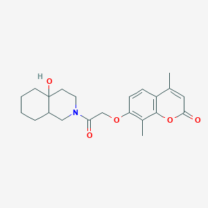 molecular formula C22H27NO5 B11162402 7-[2-(4a-hydroxyoctahydroisoquinolin-2(1H)-yl)-2-oxoethoxy]-4,8-dimethyl-2H-chromen-2-one 