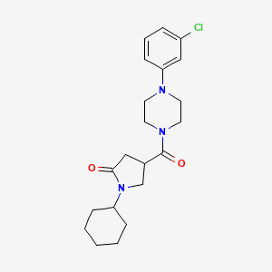 4-[4-(3-Chlorophenyl)piperazine-1-carbonyl]-1-cyclohexylpyrrolidin-2-one