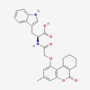 (2S)-3-(1H-indol-3-yl)-2-({2-[(3-methyl-6-oxo-7,8,9,10-tetrahydro-6H-benzo[c]chromen-1-yl)oxy]acetyl}amino)propanoic acid