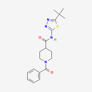 molecular formula C19H24N4O2S B11162444 N-(5-tert-butyl-1,3,4-thiadiazol-2-yl)-1-(phenylcarbonyl)piperidine-4-carboxamide 