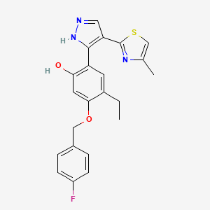 4-ethyl-5-[(4-fluorobenzyl)oxy]-2-[4-(4-methyl-1,3-thiazol-2-yl)-1H-pyrazol-3-yl]phenol