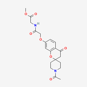 molecular formula C20H24N2O7 B11162458 methyl N-{[(1'-acetyl-4-oxo-3,4-dihydrospiro[chromene-2,4'-piperidin]-7-yl)oxy]acetyl}glycinate 