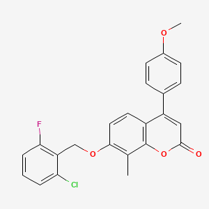 7-[(2-chloro-6-fluorobenzyl)oxy]-4-(4-methoxyphenyl)-8-methyl-2H-chromen-2-one