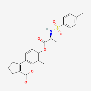 (6-methyl-4-oxo-2,3-dihydro-1H-cyclopenta[c]chromen-7-yl) (2S)-2-[(4-methylphenyl)sulfonylamino]propanoate