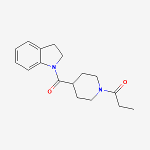 molecular formula C17H22N2O2 B11162470 1-[4-(2,3-dihydro-1H-indol-1-ylcarbonyl)piperidin-1-yl]propan-1-one 