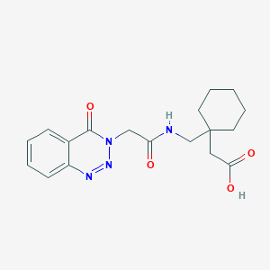 molecular formula C18H22N4O4 B11162472 [1-({[(4-oxo-1,2,3-benzotriazin-3(4H)-yl)acetyl]amino}methyl)cyclohexyl]acetic acid 