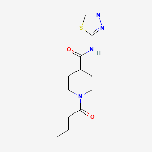 molecular formula C12H18N4O2S B11162477 1-butanoyl-N-(1,3,4-thiadiazol-2-yl)piperidine-4-carboxamide 