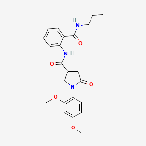 molecular formula C23H27N3O5 B11162482 1-(2,4-dimethoxyphenyl)-5-oxo-N-[2-(propylcarbamoyl)phenyl]pyrrolidine-3-carboxamide 