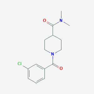 molecular formula C15H19ClN2O2 B11162495 1-[(3-chlorophenyl)carbonyl]-N,N-dimethylpiperidine-4-carboxamide 