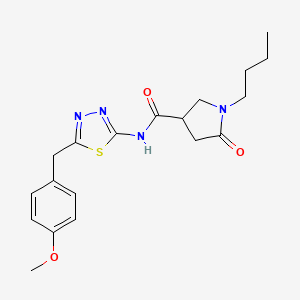 1-butyl-N-[5-(4-methoxybenzyl)-1,3,4-thiadiazol-2-yl]-5-oxopyrrolidine-3-carboxamide