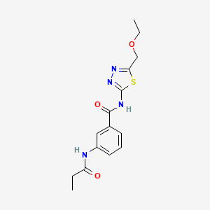 molecular formula C15H18N4O3S B11162524 N-[5-(ethoxymethyl)-1,3,4-thiadiazol-2-yl]-3-(propanoylamino)benzamide 