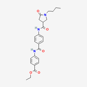 molecular formula C25H29N3O5 B11162533 Ethyl 4-{[(4-{[(1-butyl-5-oxopyrrolidin-3-yl)carbonyl]amino}phenyl)carbonyl]amino}benzoate 