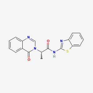 molecular formula C18H14N4O2S B11162551 (2S)-N-(1,3-benzothiazol-2-yl)-2-(4-oxoquinazolin-3(4H)-yl)propanamide 