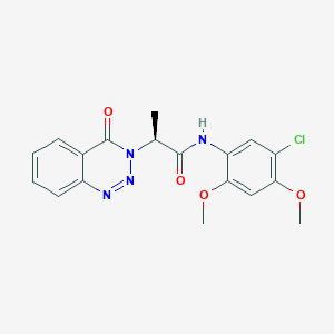 molecular formula C18H17ClN4O4 B11162558 (2S)-N-(5-chloro-2,4-dimethoxyphenyl)-2-(4-oxo-1,2,3-benzotriazin-3(4H)-yl)propanamide 