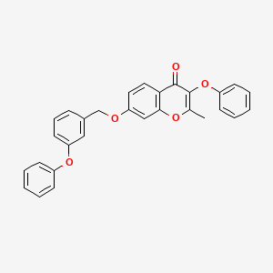 molecular formula C29H22O5 B11162565 2-methyl-3-phenoxy-7-[(3-phenoxybenzyl)oxy]-4H-chromen-4-one 