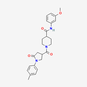 N-(3-methoxyphenyl)-1-{[1-(4-methylphenyl)-5-oxopyrrolidin-3-yl]carbonyl}piperidine-4-carboxamide