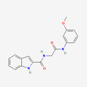 molecular formula C18H17N3O3 B11162601 N-{2-[(3-methoxyphenyl)amino]-2-oxoethyl}-1H-indole-2-carboxamide 