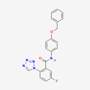 molecular formula C21H16FN5O2 B11162612 N~1~-[4-(benzyloxy)phenyl]-5-fluoro-2-(1H-1,2,3,4-tetraazol-1-yl)benzamide 