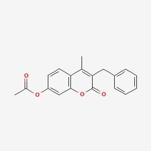 molecular formula C19H16O4 B11162624 3-benzyl-4-methyl-2-oxo-2H-chromen-7-yl acetate 