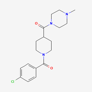 molecular formula C18H24ClN3O2 B11162674 1-[1-(4-Chlorobenzoyl)piperidine-4-carbonyl]-4-methylpiperazine 