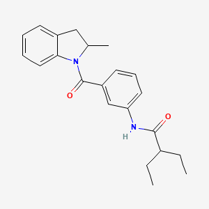 2-ethyl-N-{3-[(2-methyl-2,3-dihydro-1H-indol-1-yl)carbonyl]phenyl}butanamide