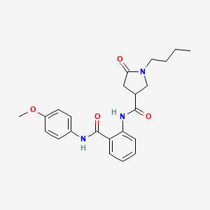 molecular formula C23H27N3O4 B11162706 1-butyl-N-{2-[(4-methoxyphenyl)carbamoyl]phenyl}-5-oxopyrrolidine-3-carboxamide 