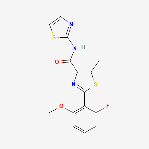 2-(2-fluoro-6-methoxyphenyl)-5-methyl-N-(1,3-thiazol-2-yl)-1,3-thiazole-4-carboxamide